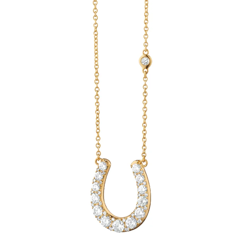 Wide bib necklaces-The Horseshoe Necklace with Diamonds