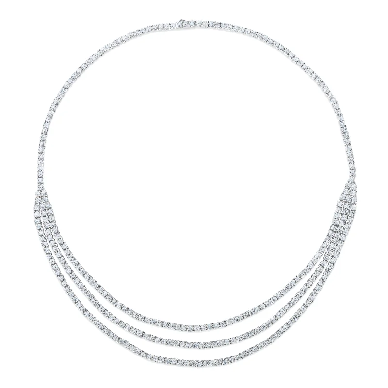 Polished bead necklaces-Happy Hour Triple Diamond Necklace by Kathy Hilton