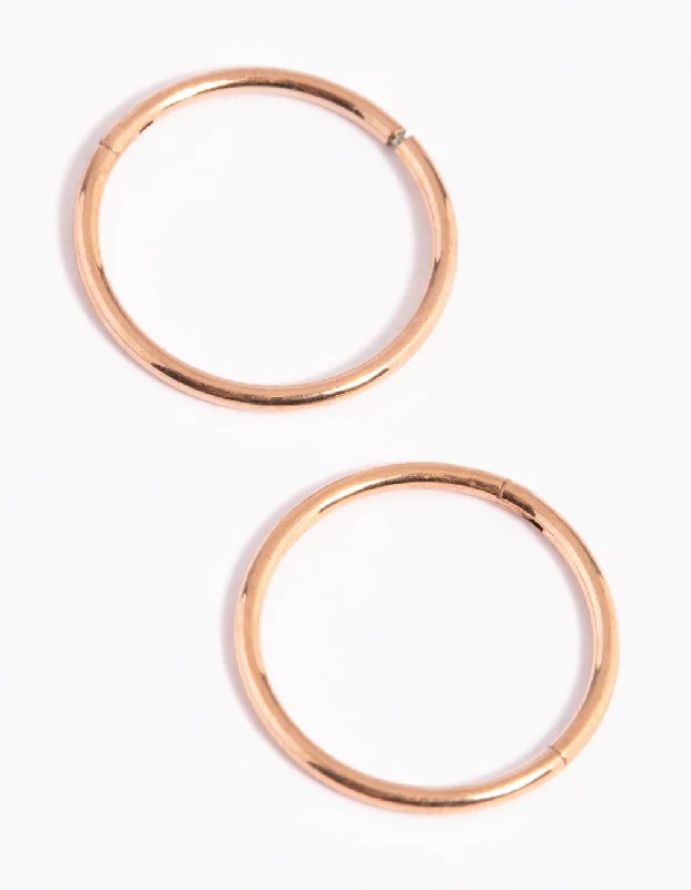 Tide design earrings-Rose Gold Plated Surgical Steel Sleeper Hoop Earrings