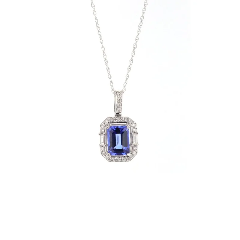 Loop knot necklaces-18" Tanzanite & Diamond Pendant Necklace | M10272568