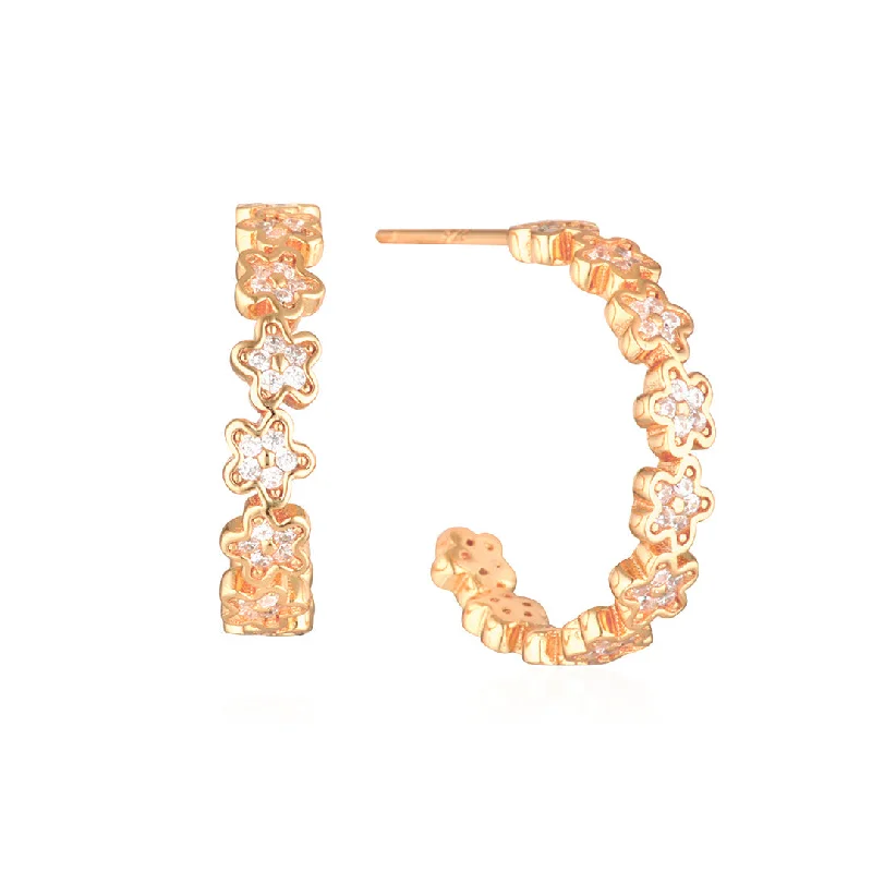 Surf motif earrings-Sophia Hoops