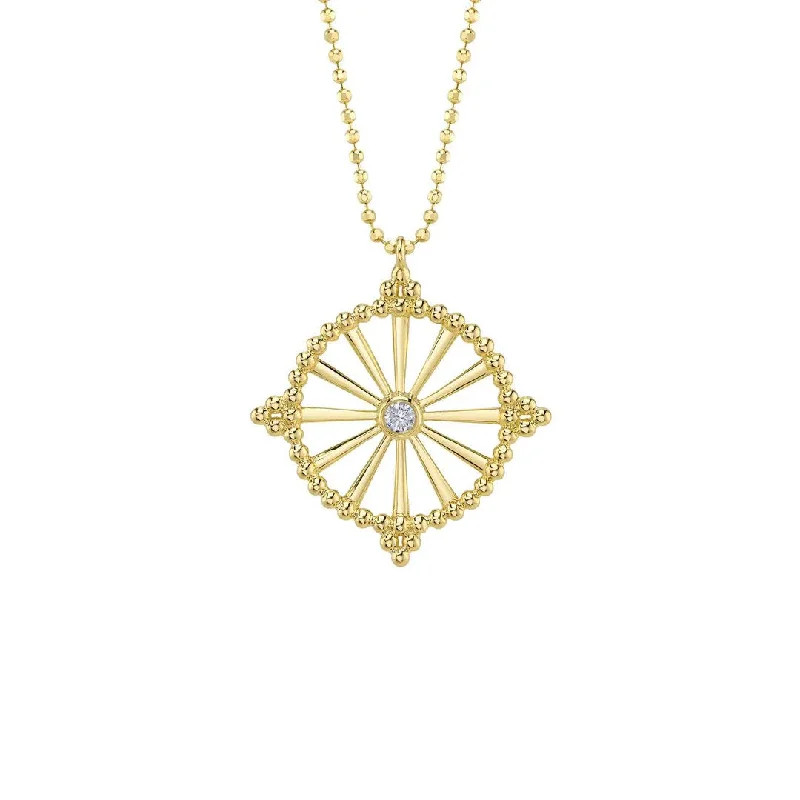 Twist clasp necklaces-0.07 ctw Diamond Chain Wheel Necklace