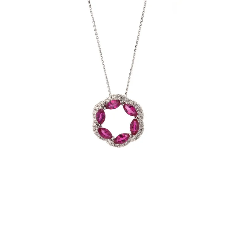 Drape-style necklaces-18" Ruby & Diamond Pendant Necklace | M10278611