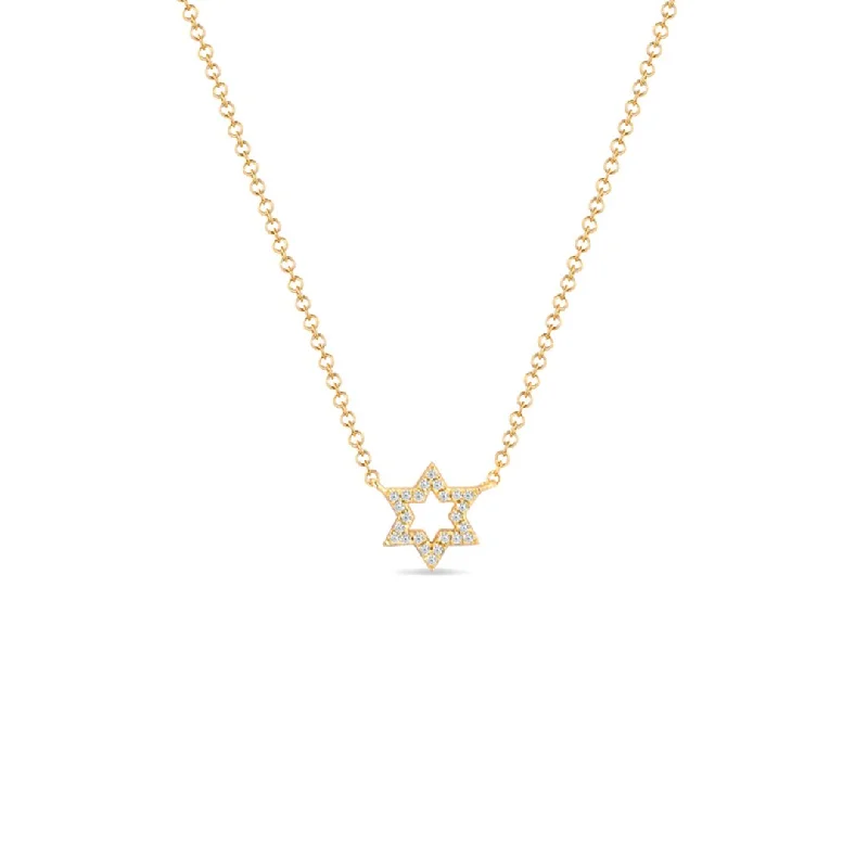 Polished name necklaces-0.07 ctw Diamond Open Star Necklace