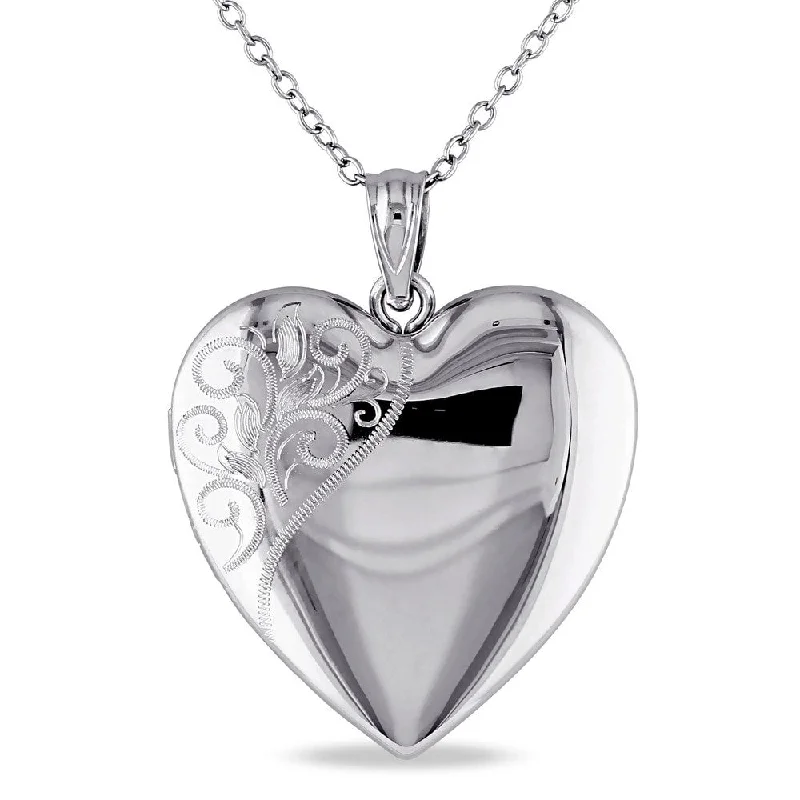 Zodiac charm necklaces-Miadora Sterling Silver Heart Quadruple Locket Necklace