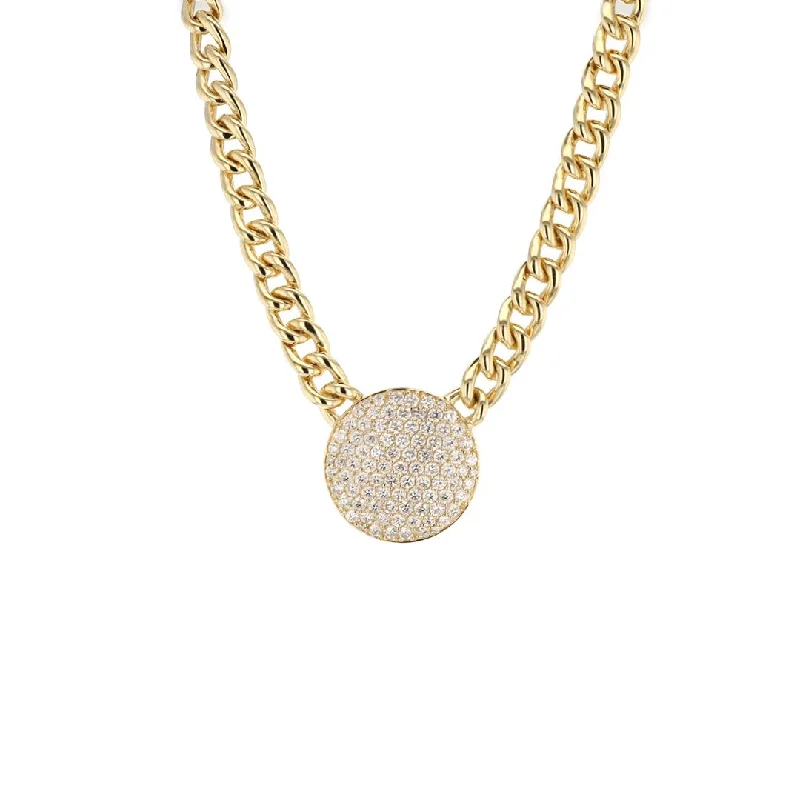 Heavy bib necklaces-2.03 ctw Diamond Stationary Pendant Necklace