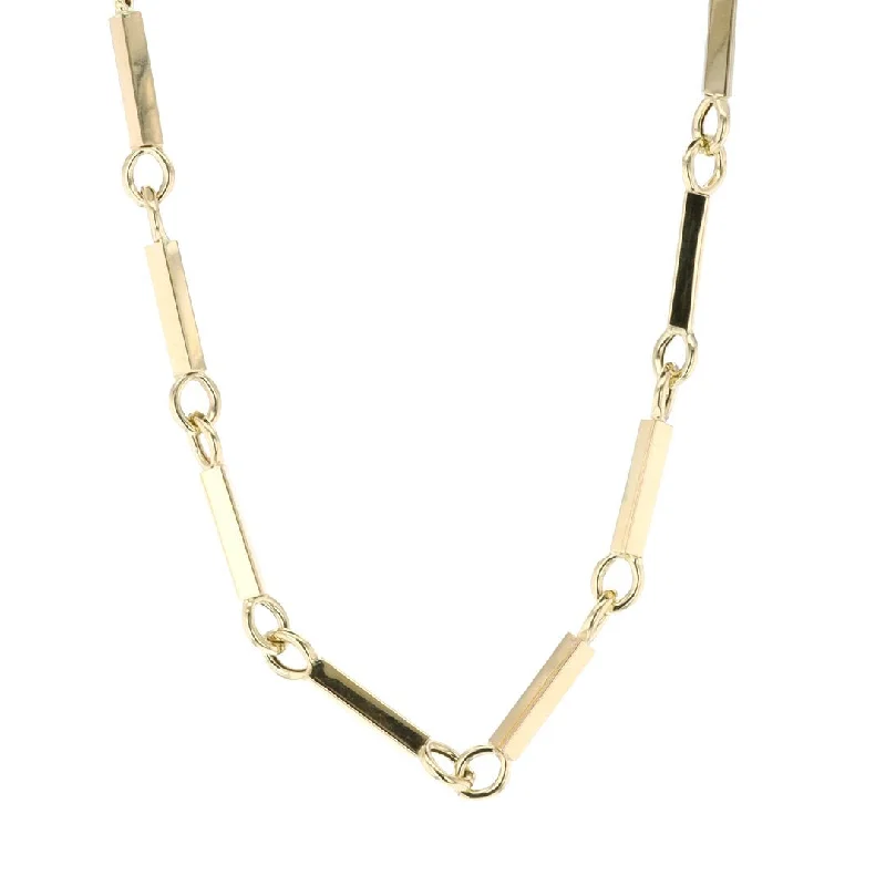 High bar necklaces-Extra Small Rectangular Link Necklace