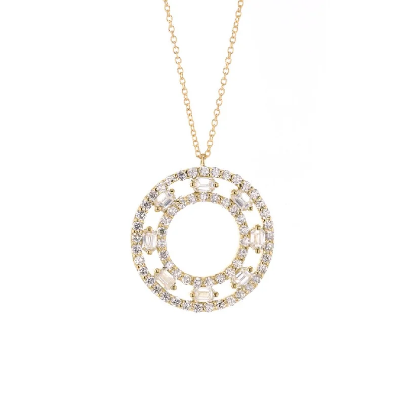 Solid bar necklaces-2.30 ctw Diamond Open Circle Pendant Necklace