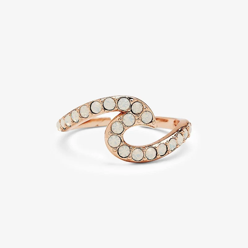 Pure star engagement rings-Rose Gold Stone Wave Toe Ring