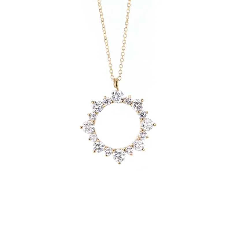 Tide shape necklaces-2.40 ctw Diamond Open Circle Pendant Necklace