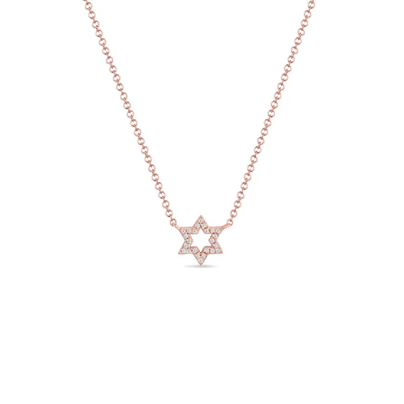 Leaf design necklaces-0.07 ctw Diamond Star of David Necklace