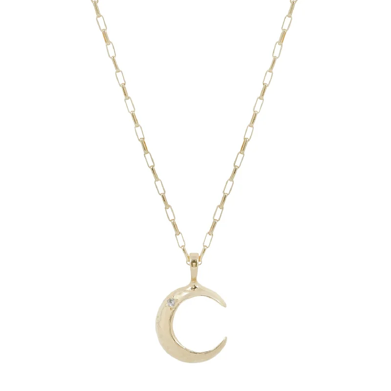 Lily motif necklaces-MOON PHASES NECKLACE / CRESCENT MOON