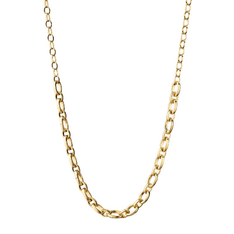 Bold cross necklaces-"Audrey" Link Charm Necklace in 18K Yellow Gold