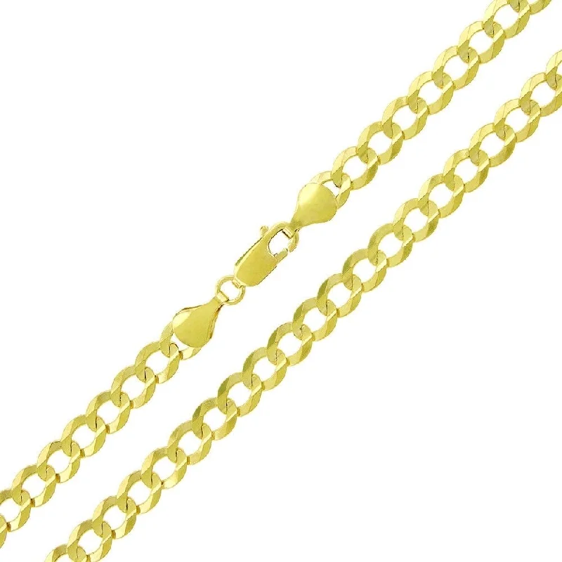 Soft silk necklaces-Authentic Solid Sterling Silver 6mm Cuban Curb Link .925 ITProLux Yellow Gold Necklace Chains 16" - 30", Made In Italy