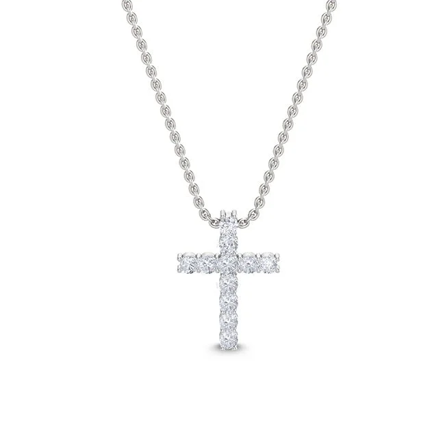 Vine weave necklaces-Lab Grown Diamond Cross Necklace