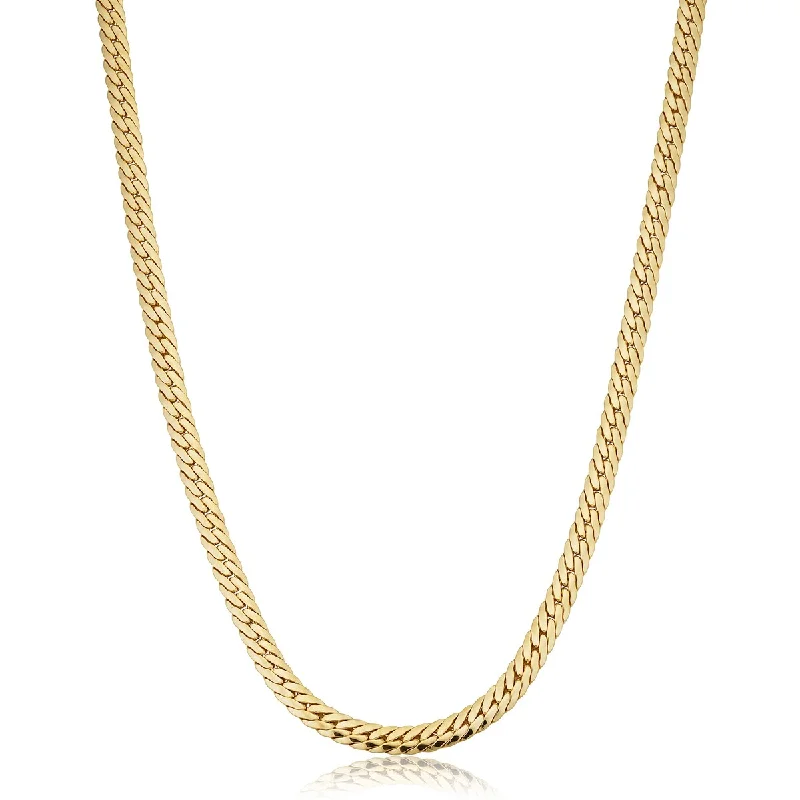 Pure crystal necklaces-14k Yellow Gold Filled 4.75 mm Bombay Curb Necklace for Men and Women