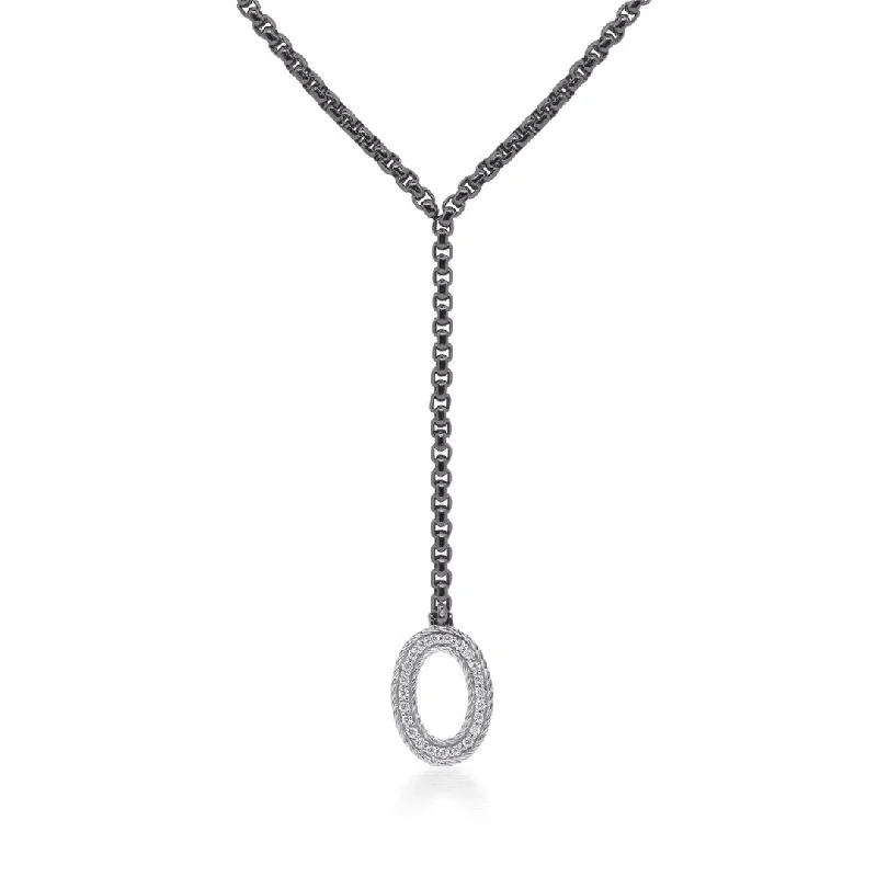 Elegant design necklaces-0.19 ctw Diamond Lariat Cable Necklace