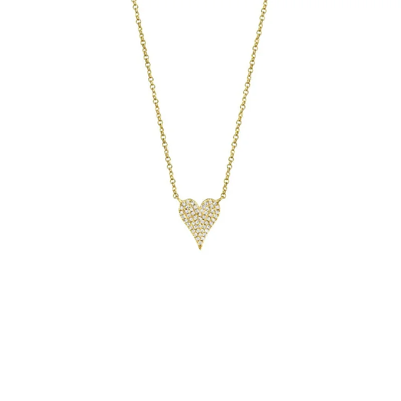 Shiny gold necklaces-0.11 ctw Diamond Heart Necklace