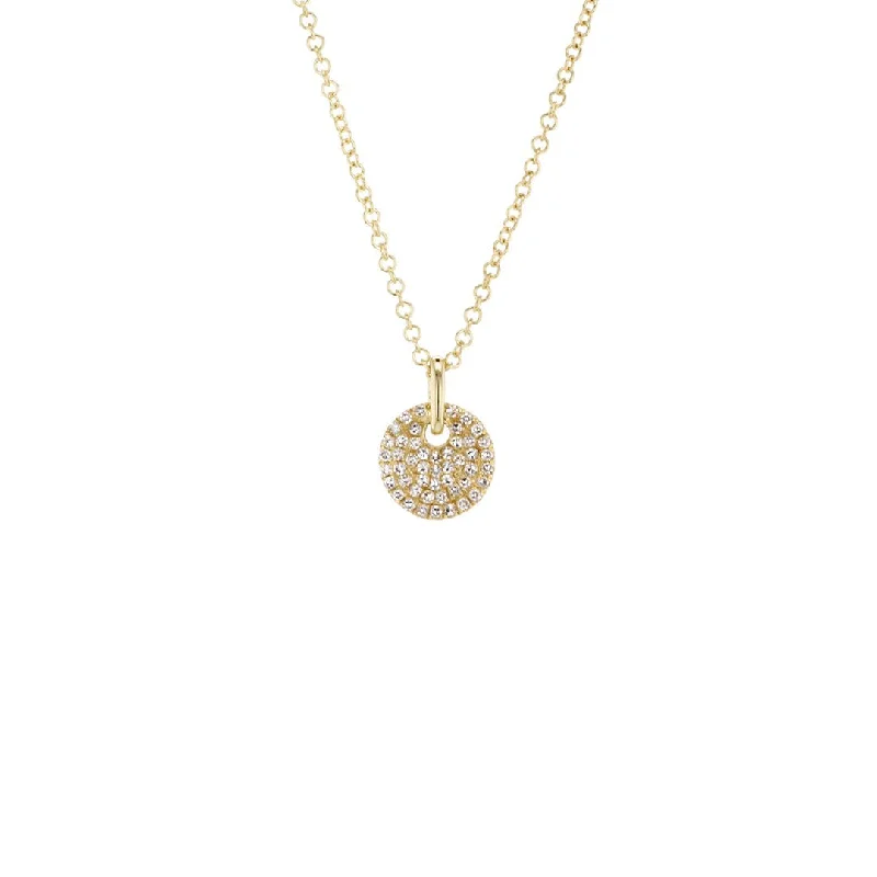 Stamped monogram necklaces-0.11 ctw Diamond Disc Necklace