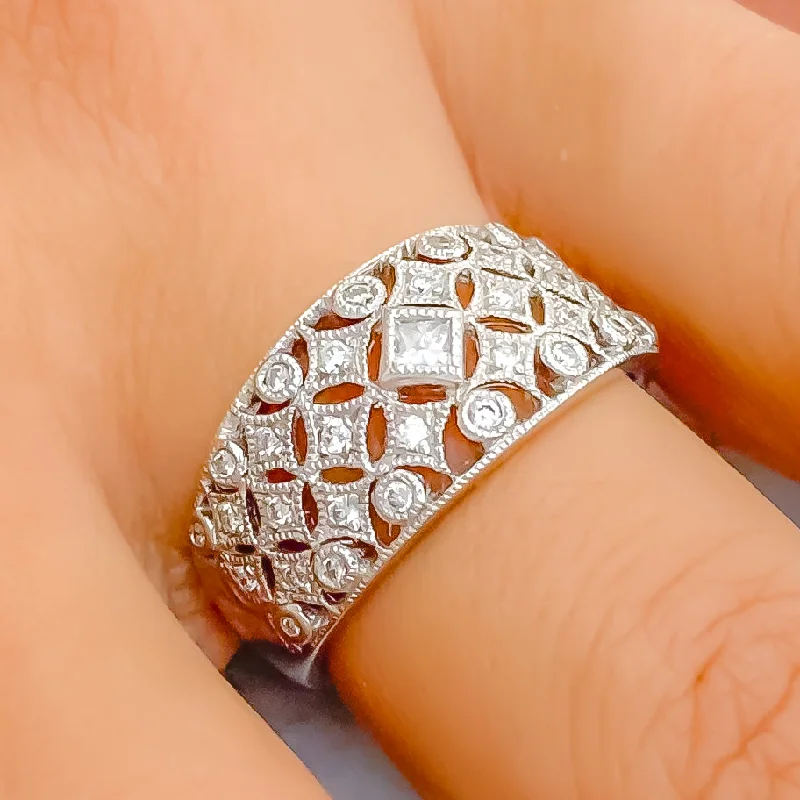 Oval diamond engagement rings-Exclusive Palatial Diamond + 18k Gold Ring