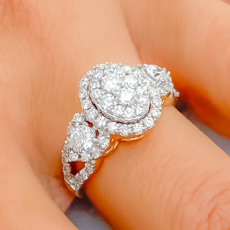 Pure crystal engagement rings-Timeless Oval Diamond + 18k Gold Ring