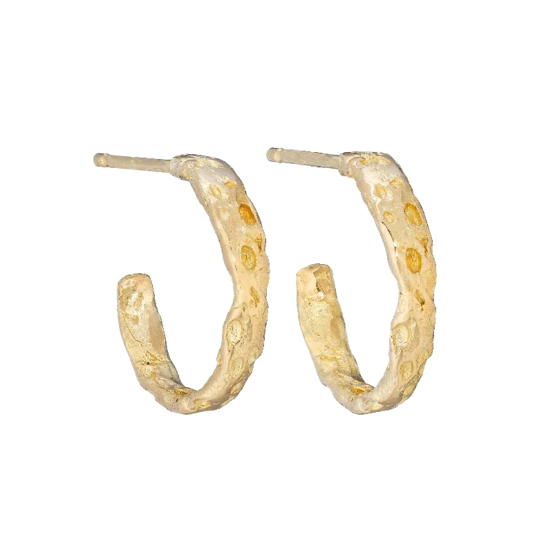 Tiered drop earrings-Urchin Hoops 18ct Gold