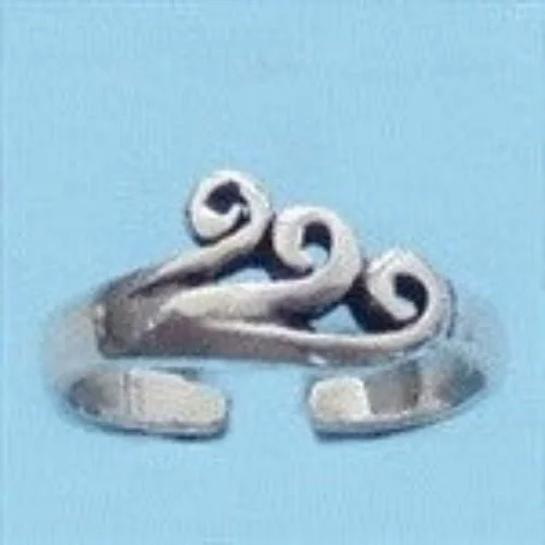 Reef knot engagement rings-Waves Toe Ring