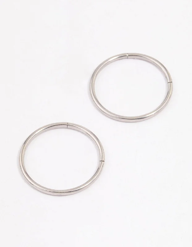 High gloss earrings-Surgical Steel Sleeper Hoop Earrings 16mm