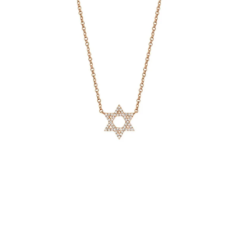 Solid bar necklaces-0.11 ctw Diamond Star of David Necklace