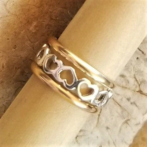 Carved name engagement rings-Heart (sterling silver) & Bands (14K gold-filled)