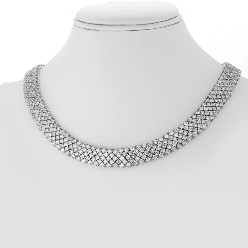 Tribal medallion necklaces-27.91 ctw Diamond Eternity Necklace