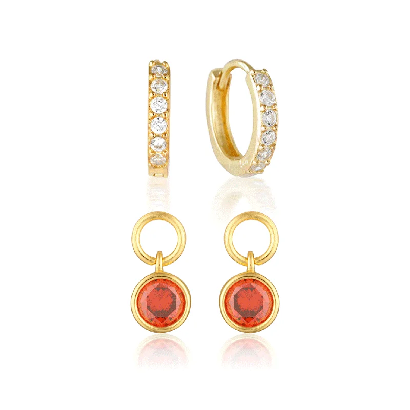 Pink gold earrings-Design Your Birthstone Set Jet Gold