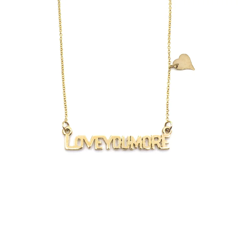 High gloss necklaces-Love You More Bar Necklace in 10K & 14K Gold