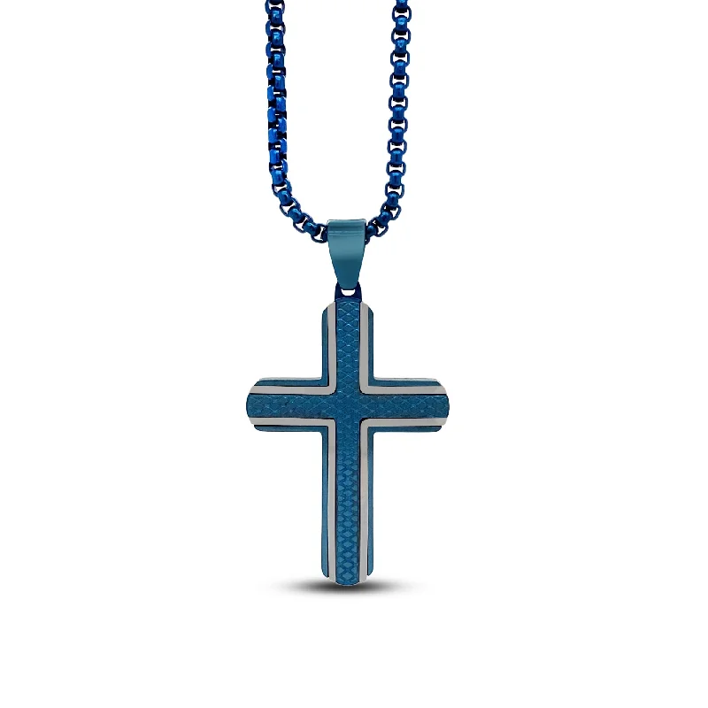 Floating stone necklaces-Azul de Mar Cross Necklace