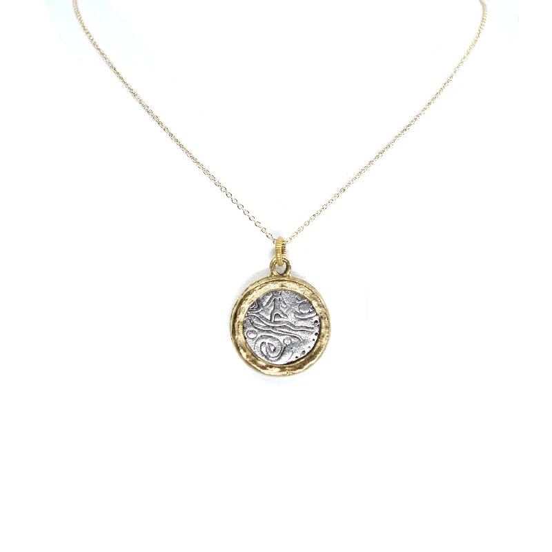 Polished name necklaces-Neptune Coin Necklace