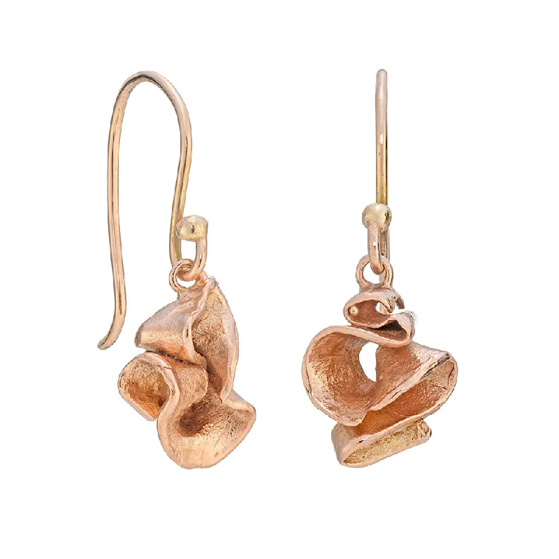 Wide tier earrings-Furl Drops 9ct Rose Gold