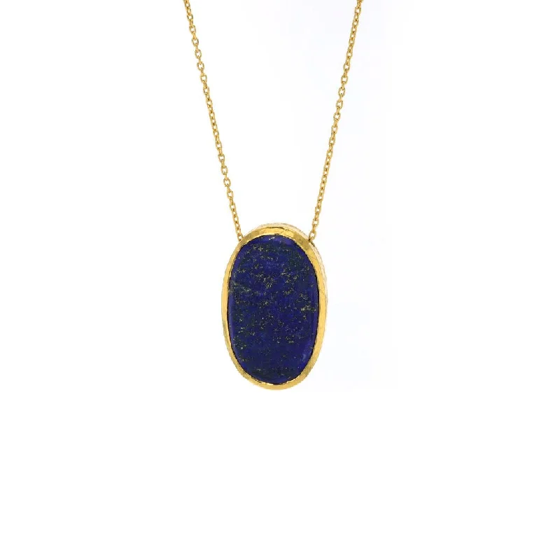 High gloss necklaces-Lapis Pendant Necklace