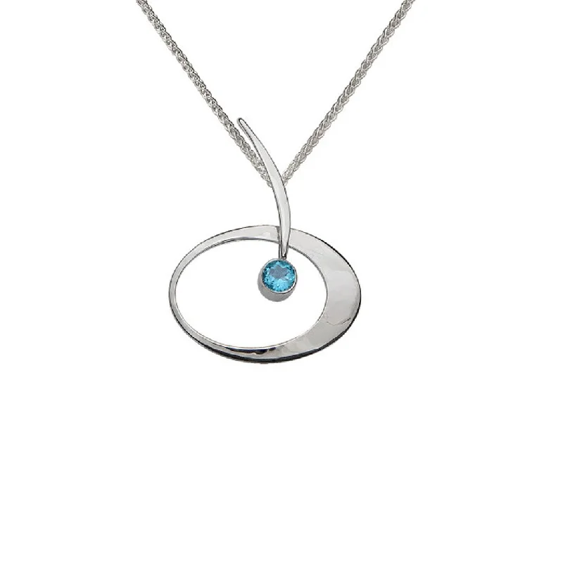 Stellar star necklaces-Blue Topaz Sterling Silver Pendant Necklace