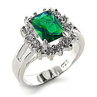 Round gem engagement rings-Eden: 1.92ct Columbian Emerald & Russian Ice CZ Cocktail-Dinner Ring