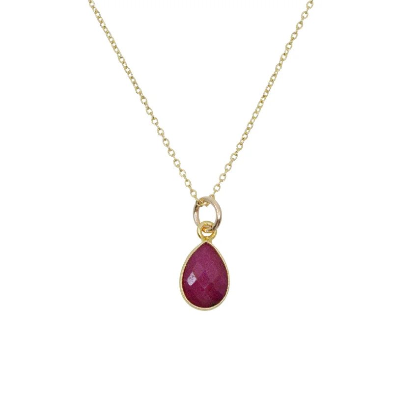 Cosmic charm necklaces-The Red Ruby Teardrop Necklace