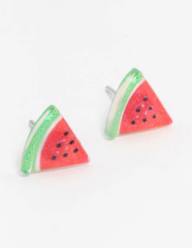 Thin hoop earrings-Watermelon Stud Earrings