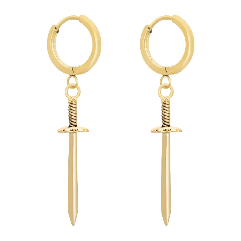 Full moon earrings-Sword Earrings