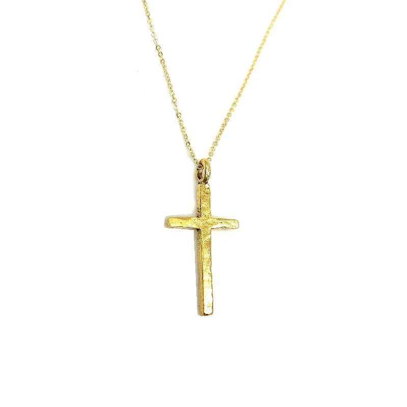 Tide shape necklaces-The Keep the Faith Gold Cross Necklace