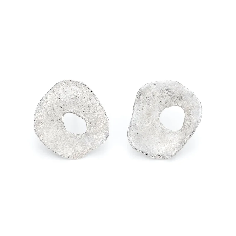 Flat knot earrings-Holed Hepworth Studs (small)