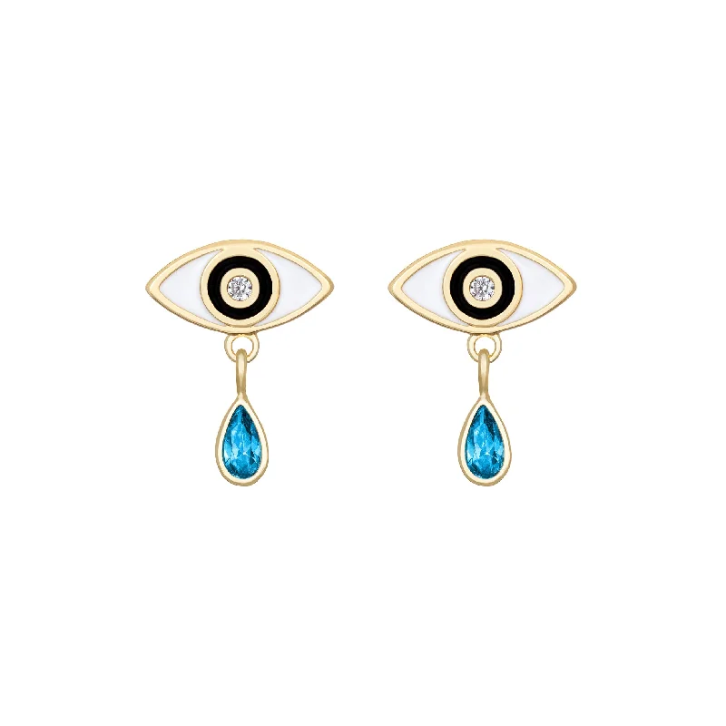 Deco style earrings-Cry Baby Studs