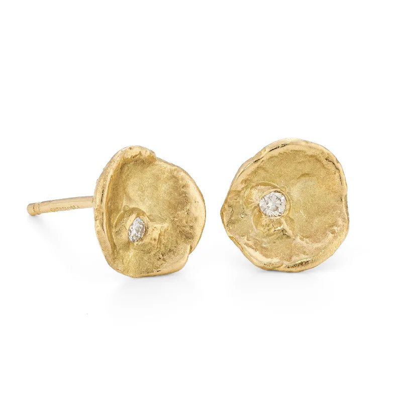 Shiny pearl earrings-Ice Flake Studs 18ct Yellow