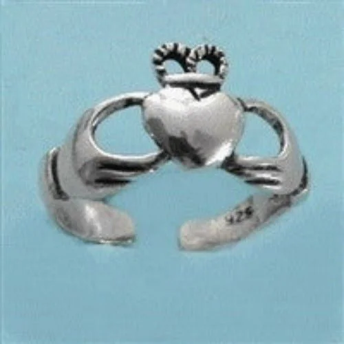 Dual-tone engagement rings-Claddagh Irish Toe Ring