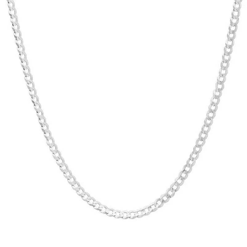 Sleek drop necklaces-2MM - 10.5MM Solid Sterling Silver Italian Cuban Curb Link .925 ITProLux Necklace Chains 16" - 30"