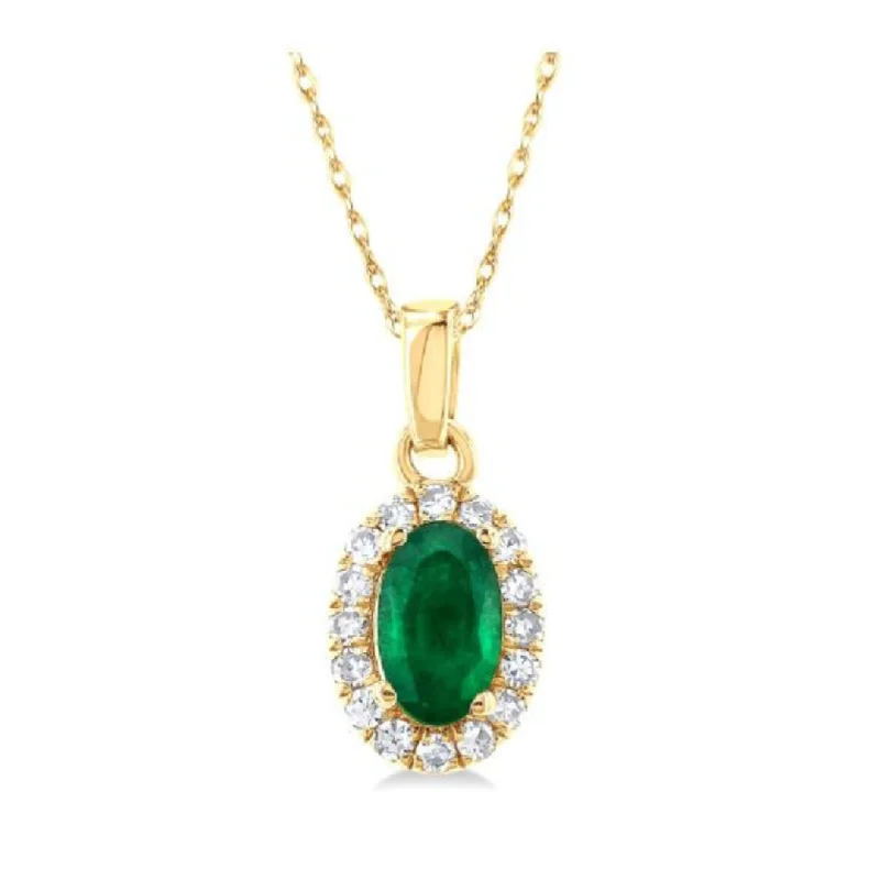 Aged medallion necklaces-Emerald and Diamond Necklace