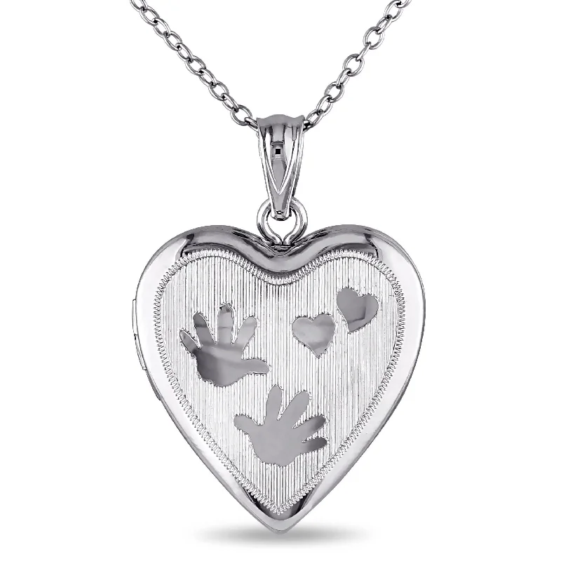 Raised disc necklaces-Miadora Sterling Silver Heart Locket Necklace